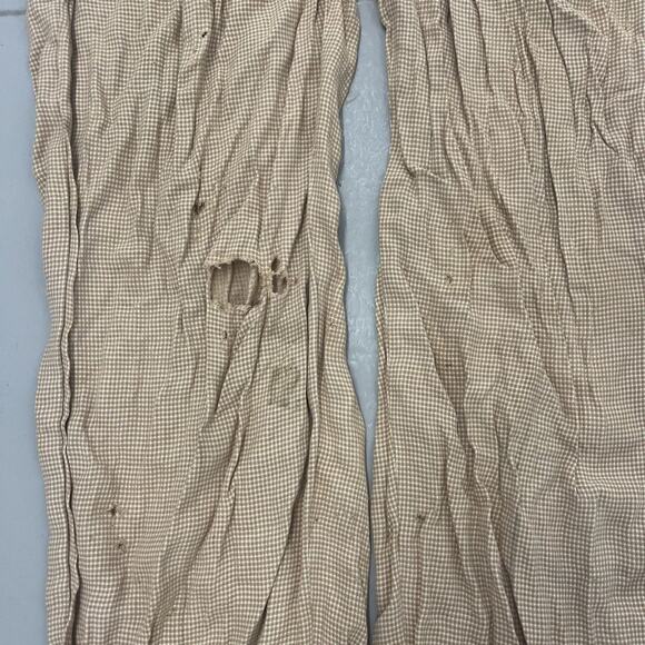 Vintage 40s Glen-More Beige Pattern Rayon Pants 29x29 - Picture 2 of 7